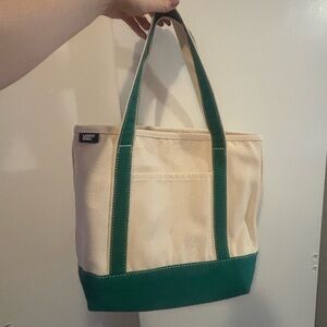 Lands’ End Canvas Tote Bag with Green Accents